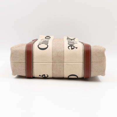 Small Woody Tote Bag Beige Brown