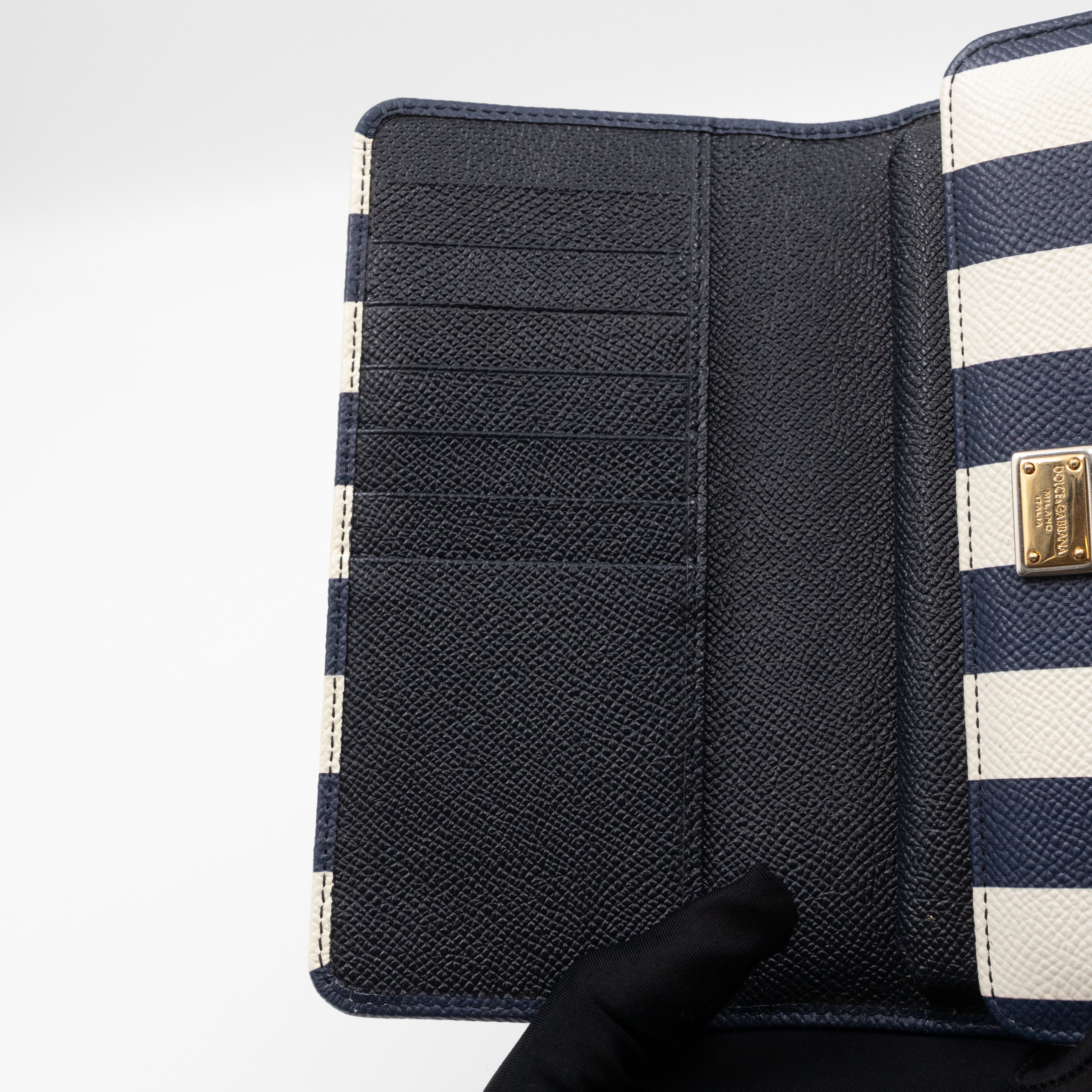 Sicily Von Bag Righe Blu Dauphine Leather