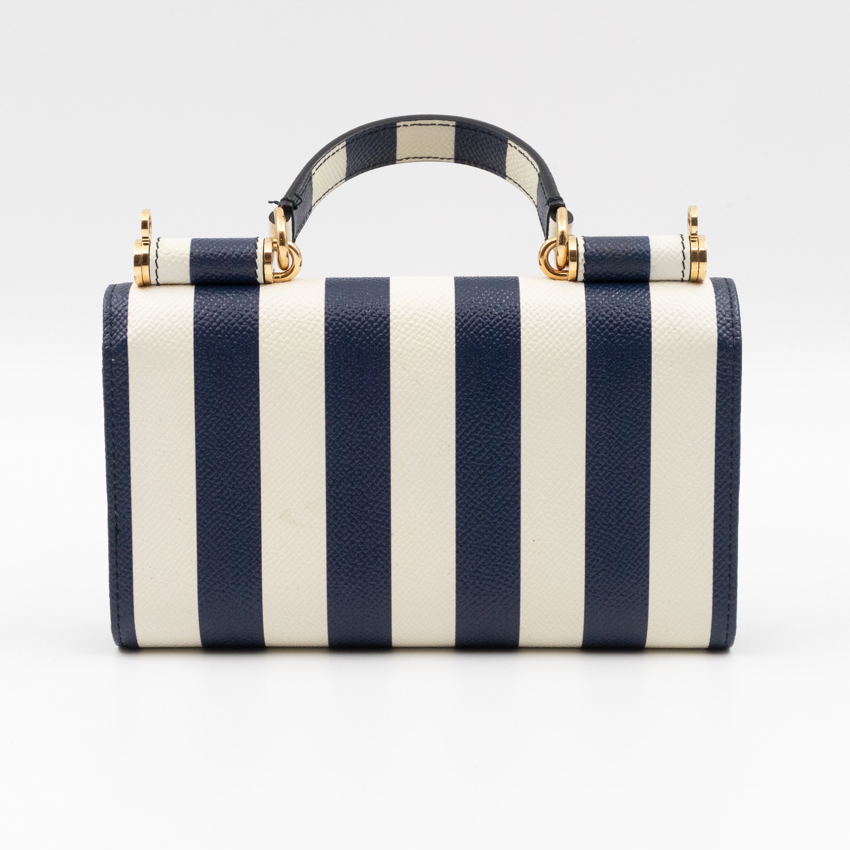 Sicily Von Bag Righe Blu Dauphine Leather