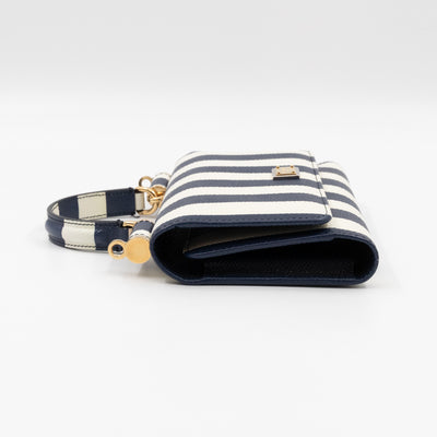 Sicily Von Bag Righe Blu Dauphine Leather
