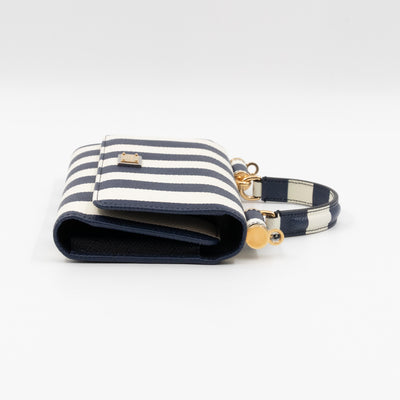 Sicily Von Bag Righe Blu Dauphine Leather