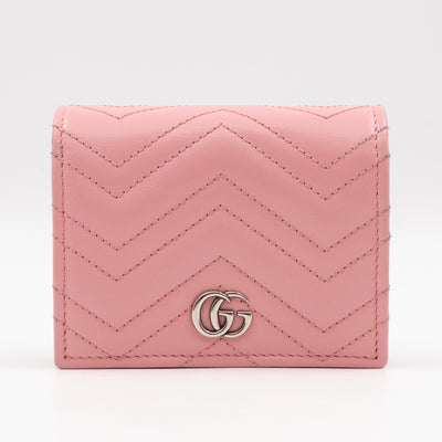 GG Marmont Mini Wallet On Chain Matelasse Pink Leather