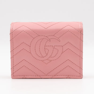 GG Marmont Mini Wallet On Chain Matelasse Pink Leather
