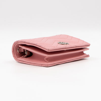 GG Marmont Mini Wallet On Chain Matelasse Pink Leather