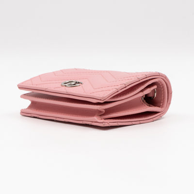 GG Marmont Mini Wallet On Chain Matelasse Pink Leather