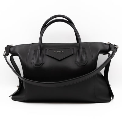 Antigona Soft Bag Medium Black Leather
