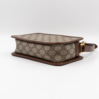 Mini Shoulder Bag with Interlocking G Brown GG Supreme
