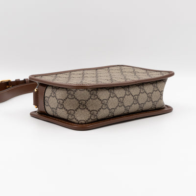 Mini Shoulder Bag with Interlocking G Brown GG Supreme