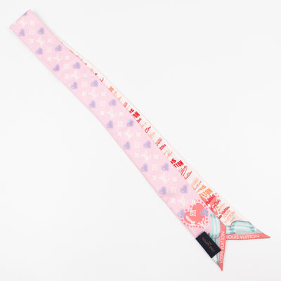 I LV U BB Bandeau Scarf Rose Clair Silk