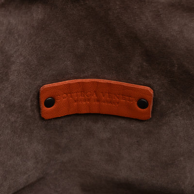 Small Shoulder Bag Intrecciato Orange Leather