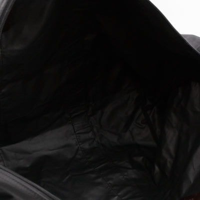 Duffle Black Nylon and Brown Leather Travel Bag