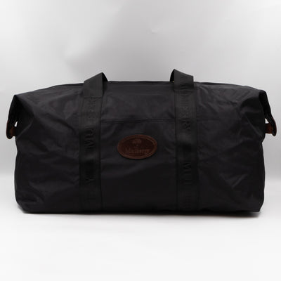 Duffle Black Nylon and Brown Leather Travel Bag
