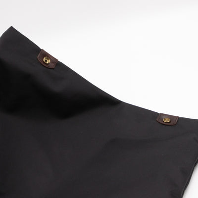 Duffle Black Nylon and Brown Leather Travel Bag