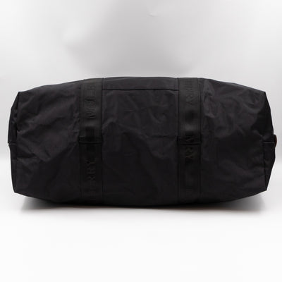 Duffle Black Nylon and Brown Leather Travel Bag
