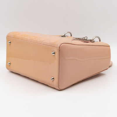 Lady Dior Medium Rose Beige Patent Leather