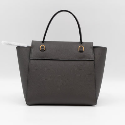 Nano Belt Bag Grey Grained Leather