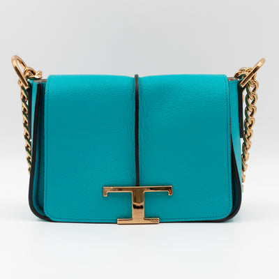 T Timeless Mini Crossbody Bag Turquoise Leather