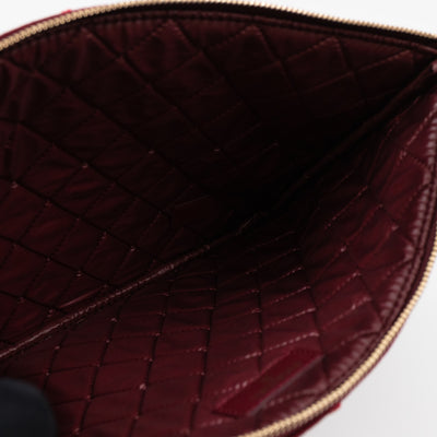 Medium O Case Burgundy Velvet Quilted