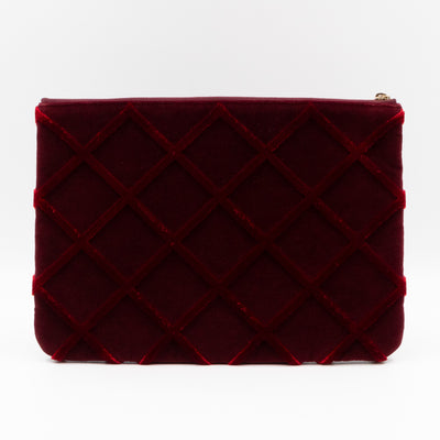 Medium O Case Burgundy Velvet Quilted