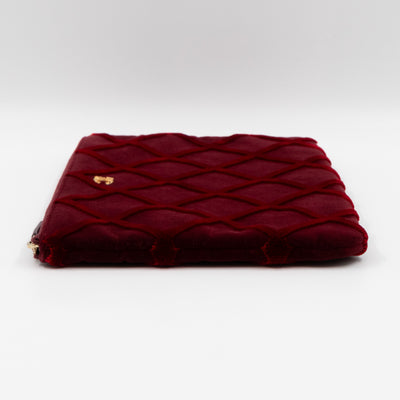 Medium O Case Burgundy Velvet Quilted