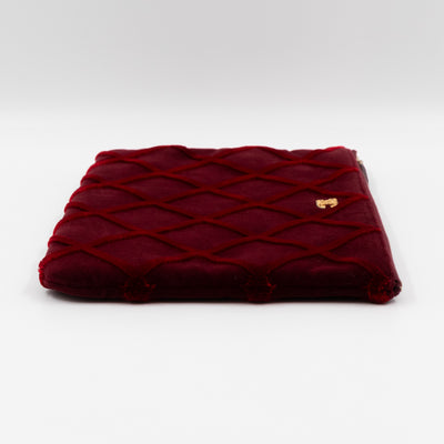 Medium O Case Burgundy Velvet Quilted