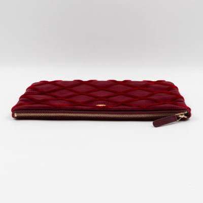 Medium O Case Burgundy Velvet Quilted