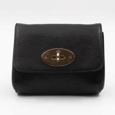 Lily Mini Black Leather Light Gold