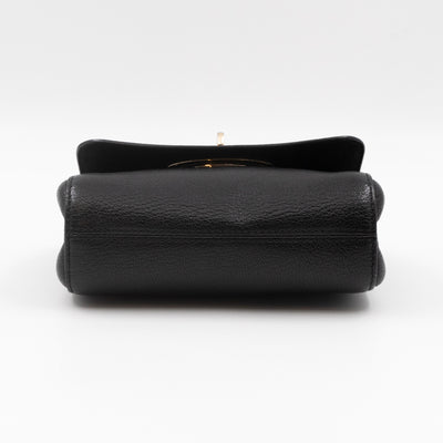 Lily Mini Black Leather Light Gold