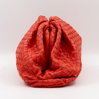 The Pouch Clutch Intrecciato Leather Coral