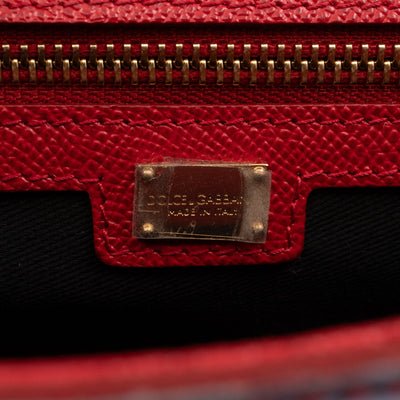 Sicily Medium Embellished Dauphine Leather Rosso