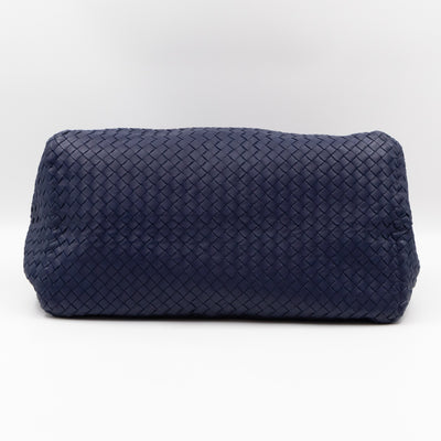 Large Cabat Tote Intrecciato Blue Leather