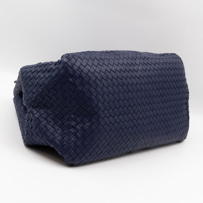 Large Cabat Tote Intrecciato Blue Leather