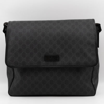 Messenger Shoulder Bag Black GG Canvas