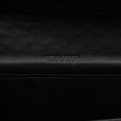 Long Wallet Intrecciato Leather Black