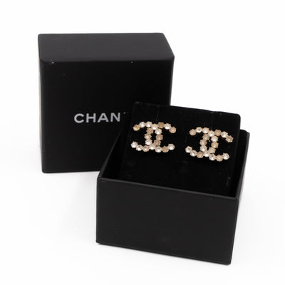 CC Crystal Earrings Large Silver