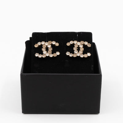 CC Crystal Earrings Large Silver