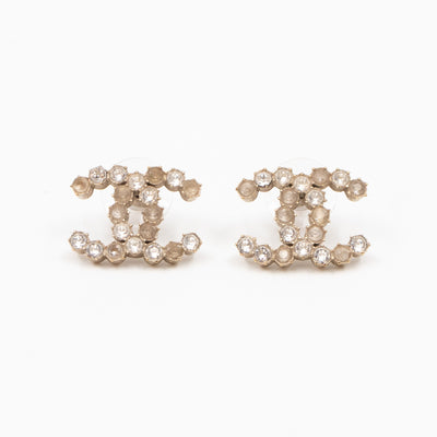 CC Crystal Earrings Large Silver