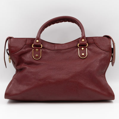 Classic City Metallic Edge Burgundy Leather