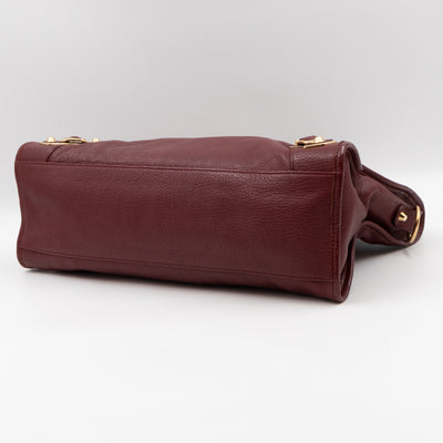 Classic City Metallic Edge Burgundy Leather