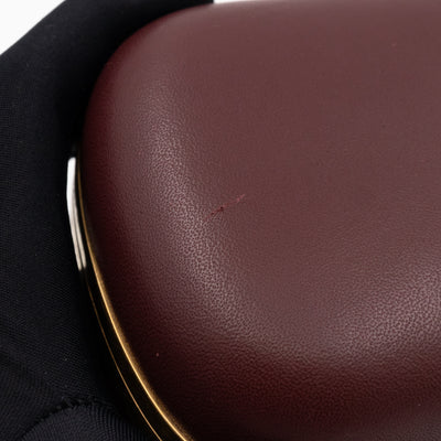 Skull Box Clutch Burgundy Leather Gold