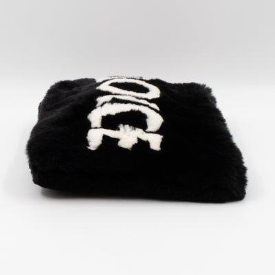 Cleo Clutch Black White Faux Fur