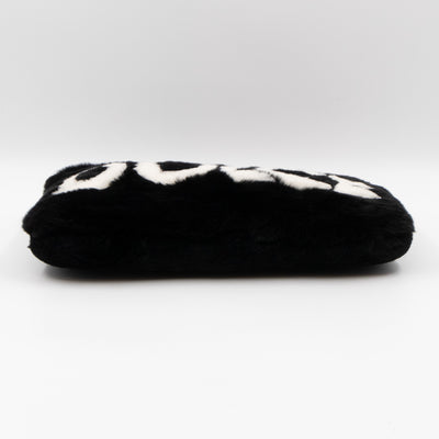 Cleo Clutch Black White Faux Fur