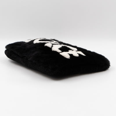 Cleo Clutch Black White Faux Fur