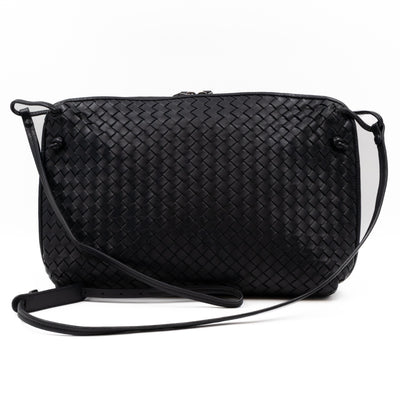 Large Nodini Messenger Intrecciato Black