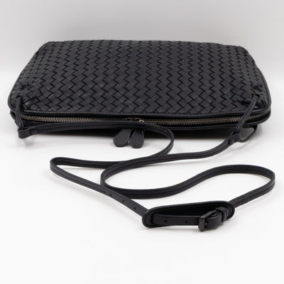 Large Nodini Messenger Intrecciato Black