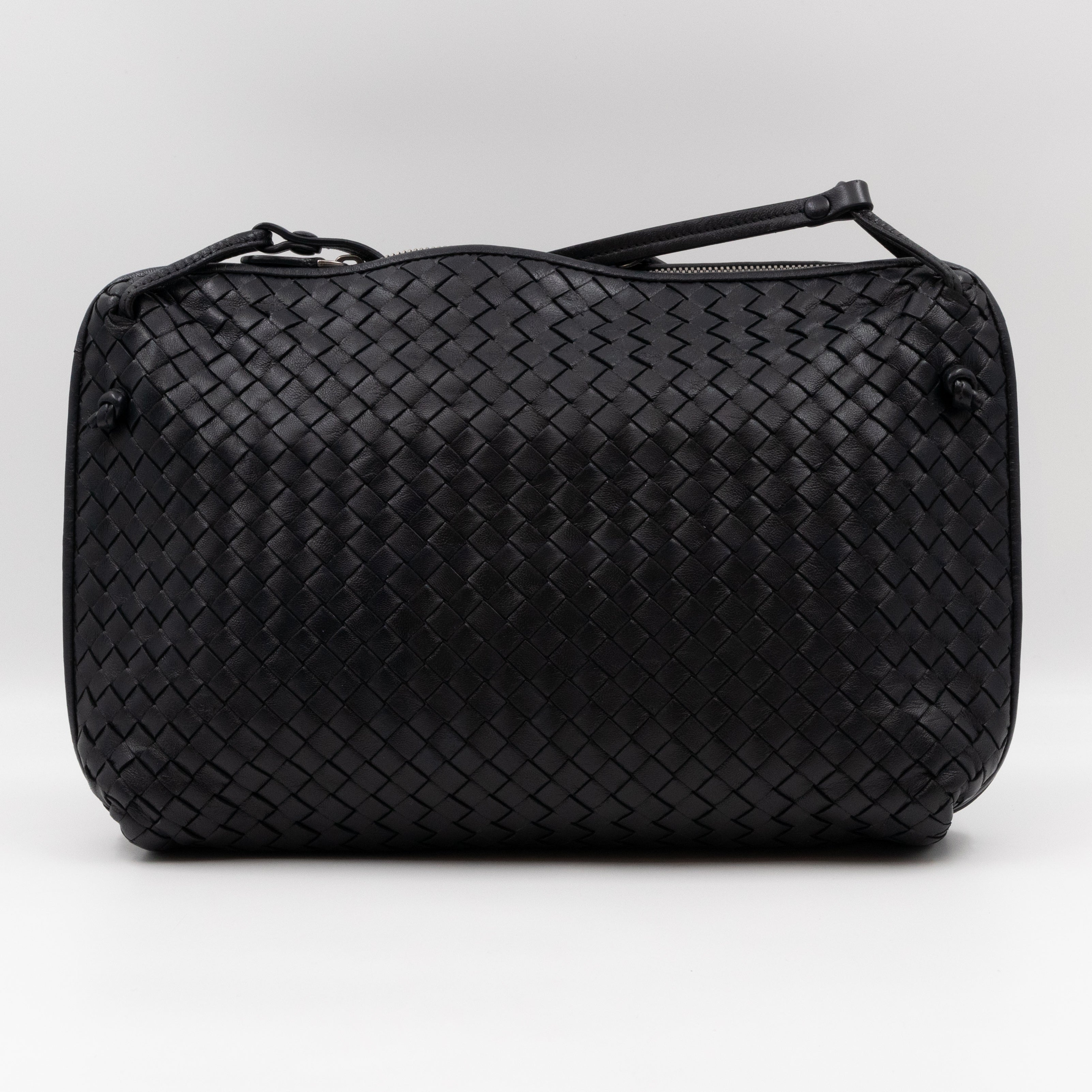 Large Nodini Messenger Intrecciato Black