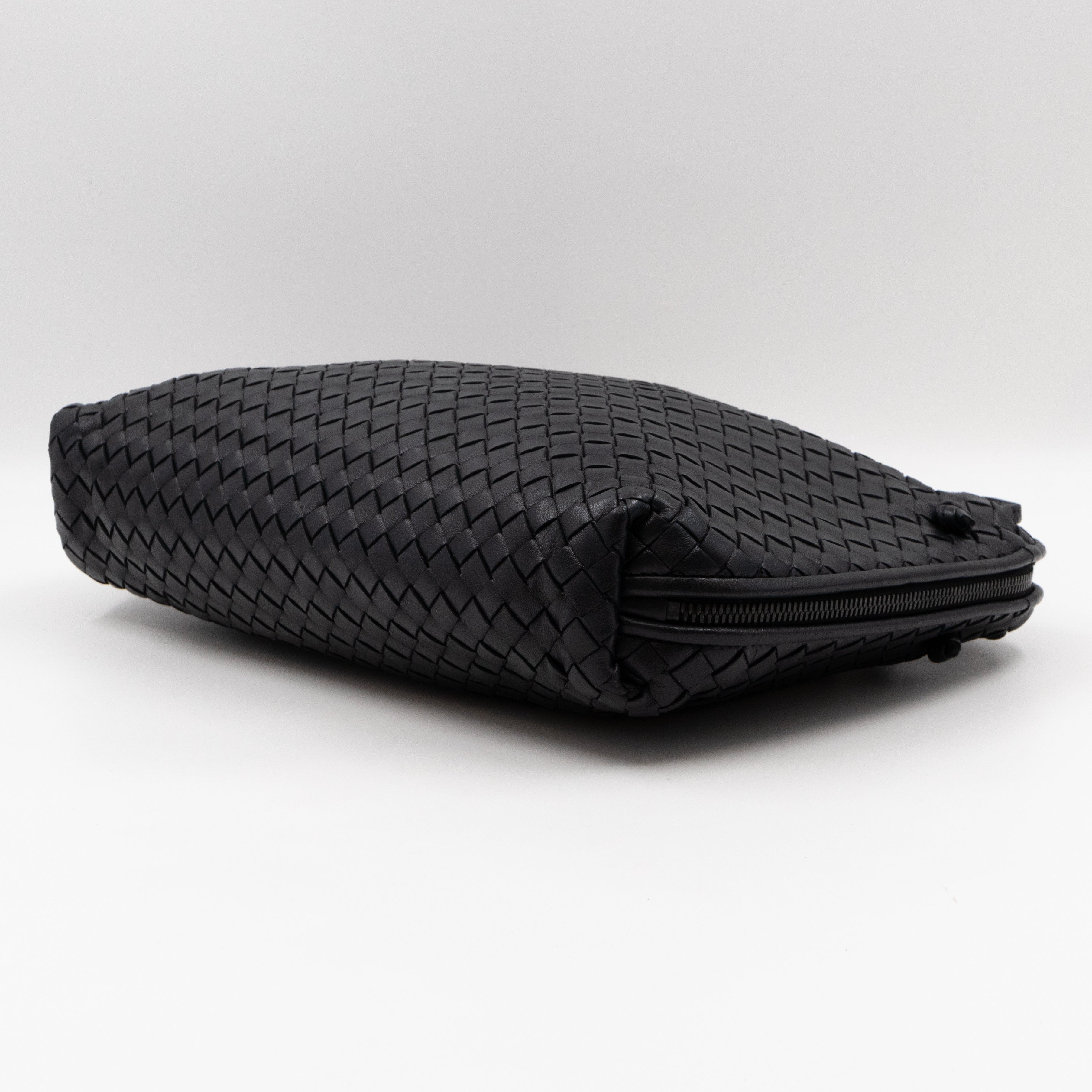 Large Nodini Messenger Intrecciato Black