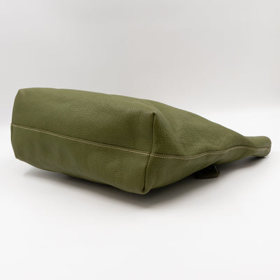 Shopping Tote Green Leather