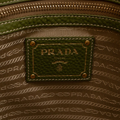 Shopping Tote Green Leather