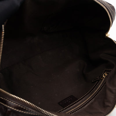 Britt Web Boston Bag Brown Leather